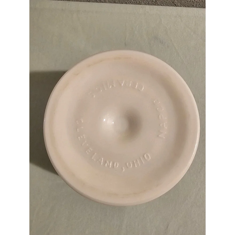 Napco Ceramics Pink Milk Glass Style Footed Planter Grape Motif Cleveland Ohio